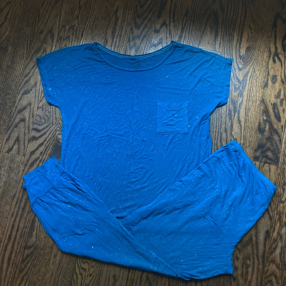 Women's George Pajama Set L Blue Loungewear
